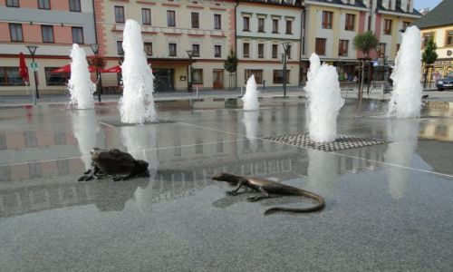Zdjęcie CZECHY / Jesenik / Rynek / Fontanna w Jeseniku