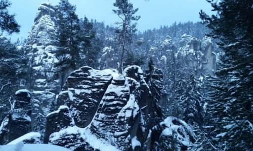 Zdjecie CZECHY / Gry Stoowe / Skalne Miasto-Adrspach / Zima