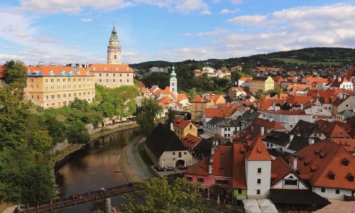 Zdjecie CZECHY /  kraj poudniowoczeski / Ceski Krumlov / widok z zamku