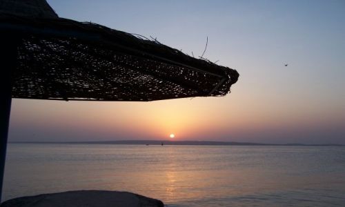 Zdjecie EGIPT / - / hurghada / plaza o zachodzie