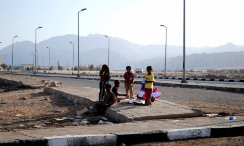 Zdjcie EGIPT / Sharm El Sheik / pewne skrzyowanie / w drodze na pustyni