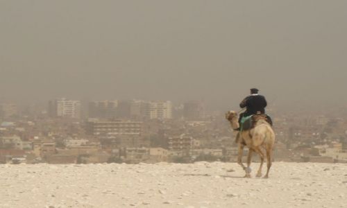 Zdjecie EGIPT / Giza / Kairo w tle / na patrolu