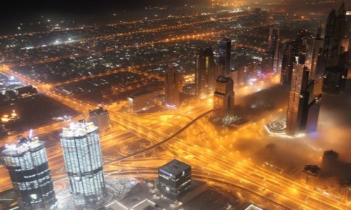 Zdjecie ZJEDNOCZONE EMIRATY ARABSKIE / Dubaj / Wiea Burj Khalifa  / Dubaj noc