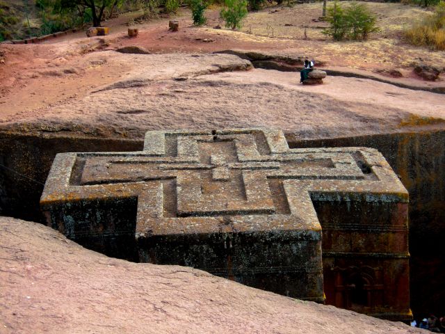 Zdjęcia: Lalibela, pn. Etiopia, Bet Giyorgis - Kościół Św. Jerzego, ETIOPIA Zdjęcia: Lalibela, pn. Etiopia, Bet Giyorgis - Kościół Św. Jerzego, ETIOPIA