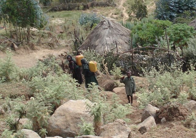 Zdjęcia: trasa Sankaber - Debark/ Simien, Amhara, Transport wody, ETIOPIA Zdjęcia: trasa Sankaber - Debark/ Simien, Amhara, Transport wody, ETIOPIA