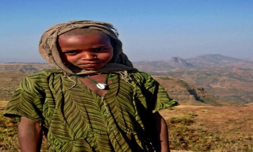 Zdjecie ETIOPIA / pn. Etiopia / Gry Semien / Dziewczynka z gr Semien