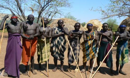 Zdjecie ETIOPIA / - / Dolina Omo / Mczyni Mursi'ascy