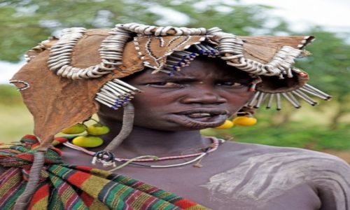 Zdjecie ETIOPIA / - / wioska plemienia Mursi / Konkurs_kobieta_Mursi