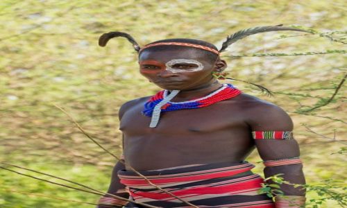 Zdjecie ETIOPIA / Dolina Omo / wioska Hamerw / Hamerski wojownik