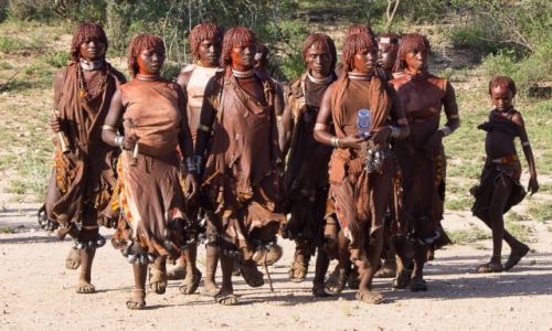 Zdjecie ETIOPIA / Dolina Omo / wioska Hamerw / Taniec Hamerek przed obrzdem skakania po bykach