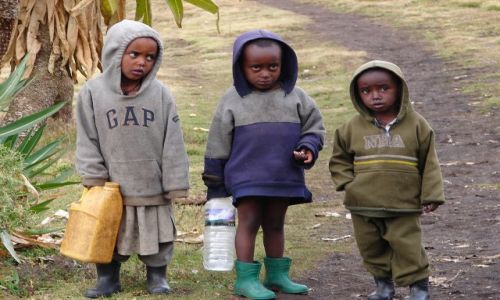 Zdjecie ETIOPIA / -Etiopia Pnocna  / Gry Simen / grupka dzieci 