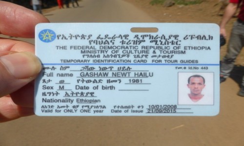 ETIOPIA / STOLICA / Addis Abbaba / GASHAW - PRZYJACIEL Z KWALIFIKACJAMI