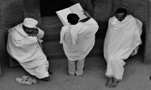 Zdjcie ETIOPIA / Amhara / Lalibela, Koci w. Jerzego (Bete Giorgis) / Naboestwo
