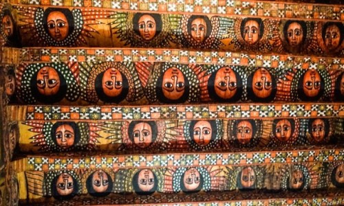 Zdjcie ETIOPIA / Etiopia PN / Gondar / 9,Anielskie twarze w kociele Debre Berhan Selasie. Gondar