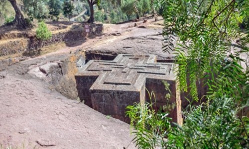 Zdjcie ETIOPIA / Amhara  / Lalibela / 15,Bet Gijorgis -  koci w. Jerzego w Lalibeli