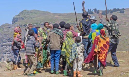 Zdjcie ETIOPIA / Etiopia PN / Gry Simien / 34,Taniec ekista to taniec ludw z wyyn