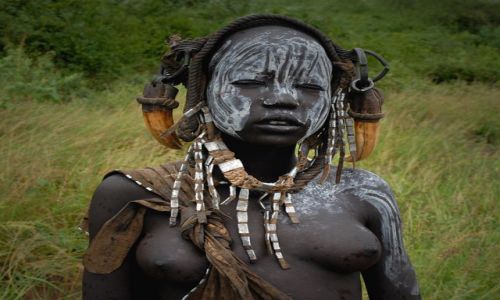 Zdjcie ETIOPIA / Dolina Omo / wioska Mursi / Mursi
