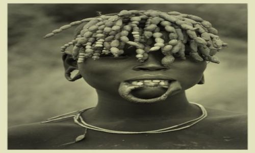 Zdjcie ETIOPIA / Dolina Omo / wioska Mursi / Mursi