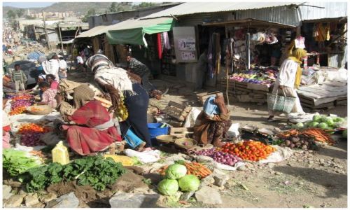 Zdjecie ETIOPIA / Etiopia Pnocna-prow. Tigraj  / Mekele / Targ w Mekele