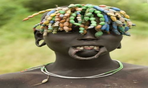 Zdjcie ETIOPIA / Dolina Omo / wioska Mursi / Mursi
