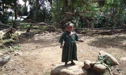 Zdjęcie ETIOPIA / Amhara / trasa Sankaber - Debark/ Simien / Dzieci na trasie