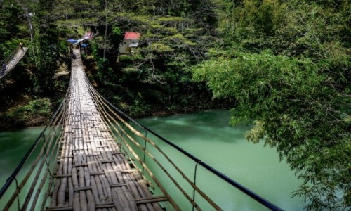 Zdjecie FILIPINY / Bohol / Sevilla / Bamboo Hanging Bridge