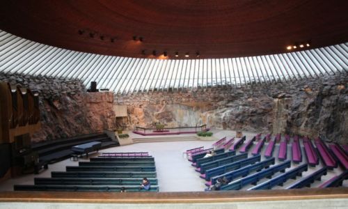 Zdjecie FINLANDIA / Uusimaa / Helsinki / Temppeliaukio, Koci wykuty w skale