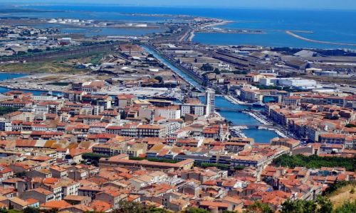 Zdjecie FRANCJA / Langwedocja-Roussillon / Sete / Centrum Sete ze wzgrza Mont St-Clair