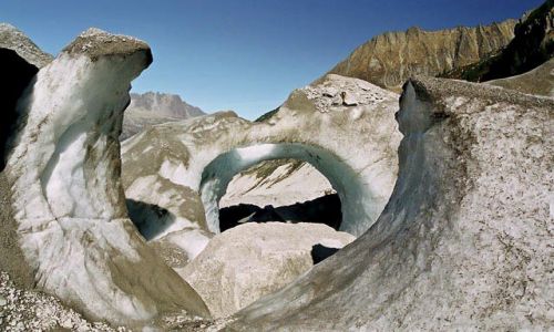 Zdjecie FRANCJA / - / Lodowiec Mer de Glace / Lodowe rzeby 