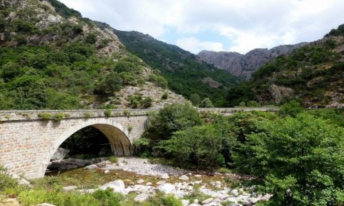 Zdjecie FRANCJA / Korsyka / okolice Porto / podwjny most na trasie do Wwozu Spilonca