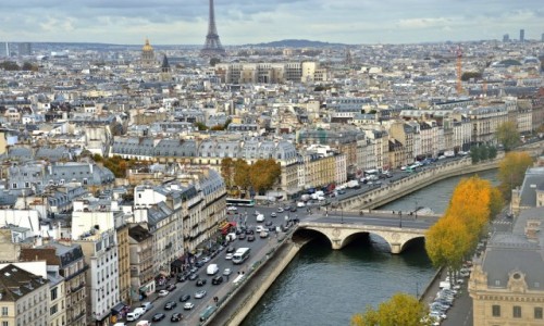 Zdjecie FRANCJA / - / Pary / Z dachu Notre Dame