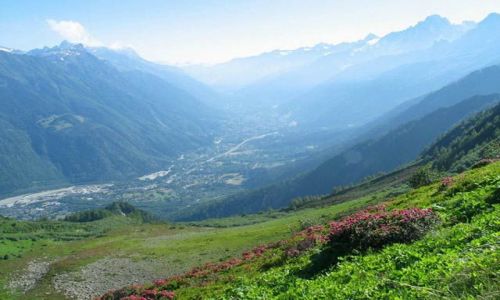 Zdjecie FRANCJA / Masyw Mont Blanc / widok na Chamnonix / Na szczyt przez alpejskie ki.