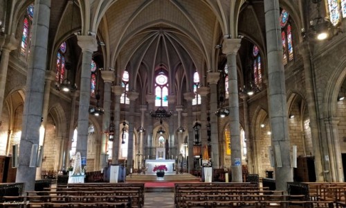 Zdjcie FRANCJA / Nicea / Aleja Jean-Medecin. / Neogotycka Bazylika Notre-Dame - wntrze.