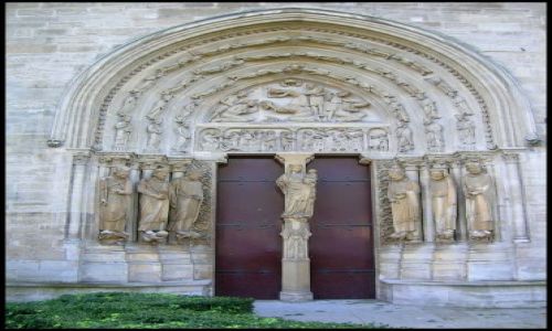 Zdjęcie FRANCJA / Francja pólnocna / St.Denis - katedra-boczne drzwi / Bocznymi drzwiami ...