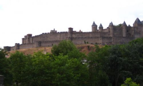 Zdjecie FRANCJA / Langwedocja / zamek w Carcassonne / Carcassonne o zmierzchu