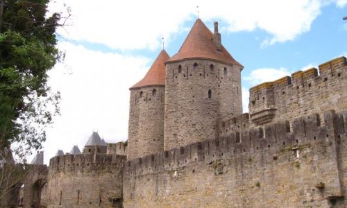 Zdjecie FRANCJA / Langwedocja / zamek w Carcassonne / Mury okalajce miasto