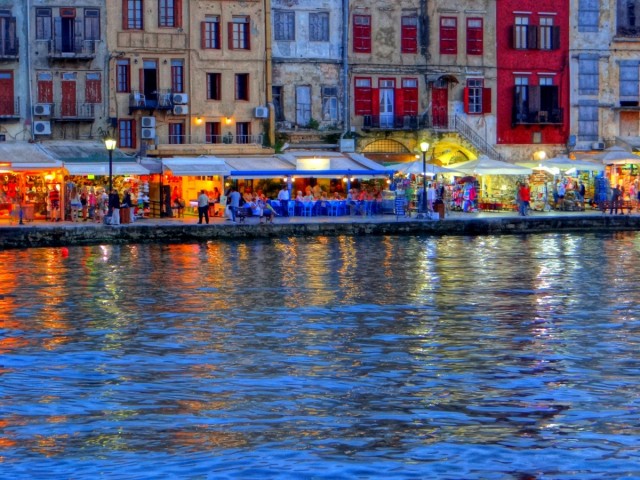 Zdj cia: Chania, Kreta, Wieczr w Chanii., GRECJA