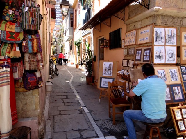 Zdj cia: Rethymnon, Kreta, W uliczce starego Rethymnonu., GRECJA