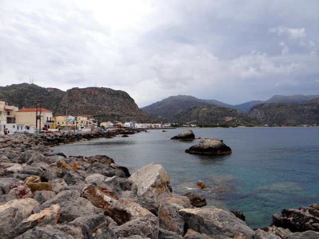 Zdj cia: Paleochora, Kreta, Pochmurny dzie nad morzem., GRECJA