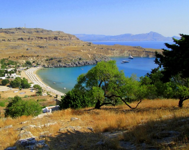 Zdj cia: Lindos, Rodos, Po drugiej stronie Akropolu w Lindos, GRECJA