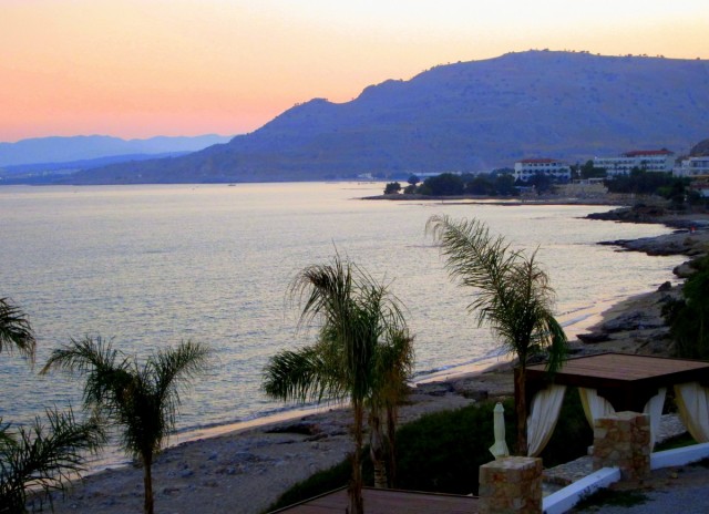 Zdj cia: Pefkos, Rodos, Po zachodzie soca, GRECJA