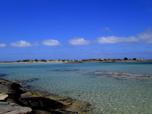 Zdj cia: Elafonisi, Kreta Zachodnia, * Rz�d ob�oczk�w nad lagun�, GRECJA