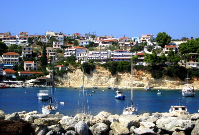 Zdj cia: Alonissos, Sporady Pnocne, ^Patitiri - port, GRECJA