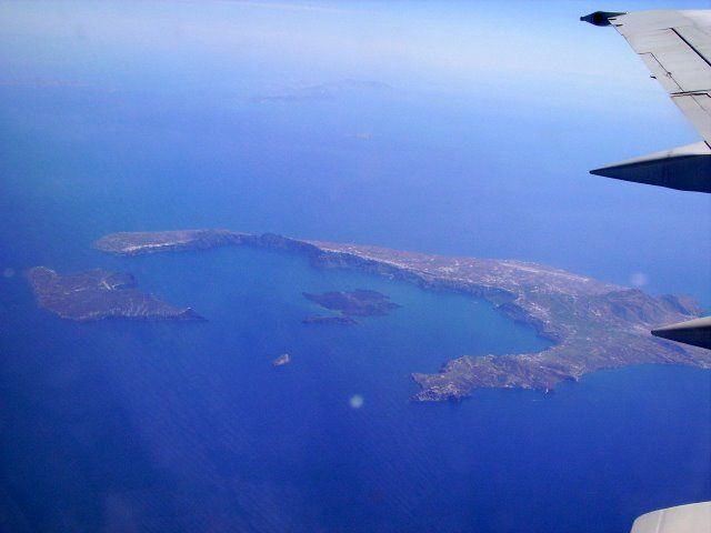 Zdjęcia: samolot, Kreta, widok na Santorini z samolotu, GRECJA Zdjęcia: samolot, Kreta, widok na Santorini z samolotu, GRECJA