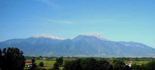 Zdjęcia: Olimpic Beach, Tesalia/ Riwiera Olimpijska, z okna widok na Olimp, GRECJA Zdjęcia: Olimpic Beach, Tesalia/ Riwiera Olimpijska, z okna widok na Olimp, GRECJA
