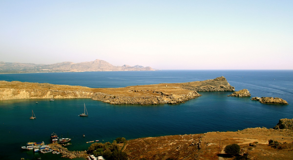 Zdjęcia: Lindos, Rodos, Widok z Akropolu Lindos, GRECJA Zdjęcia: Lindos, Rodos, Widok z Akropolu Lindos, GRECJA