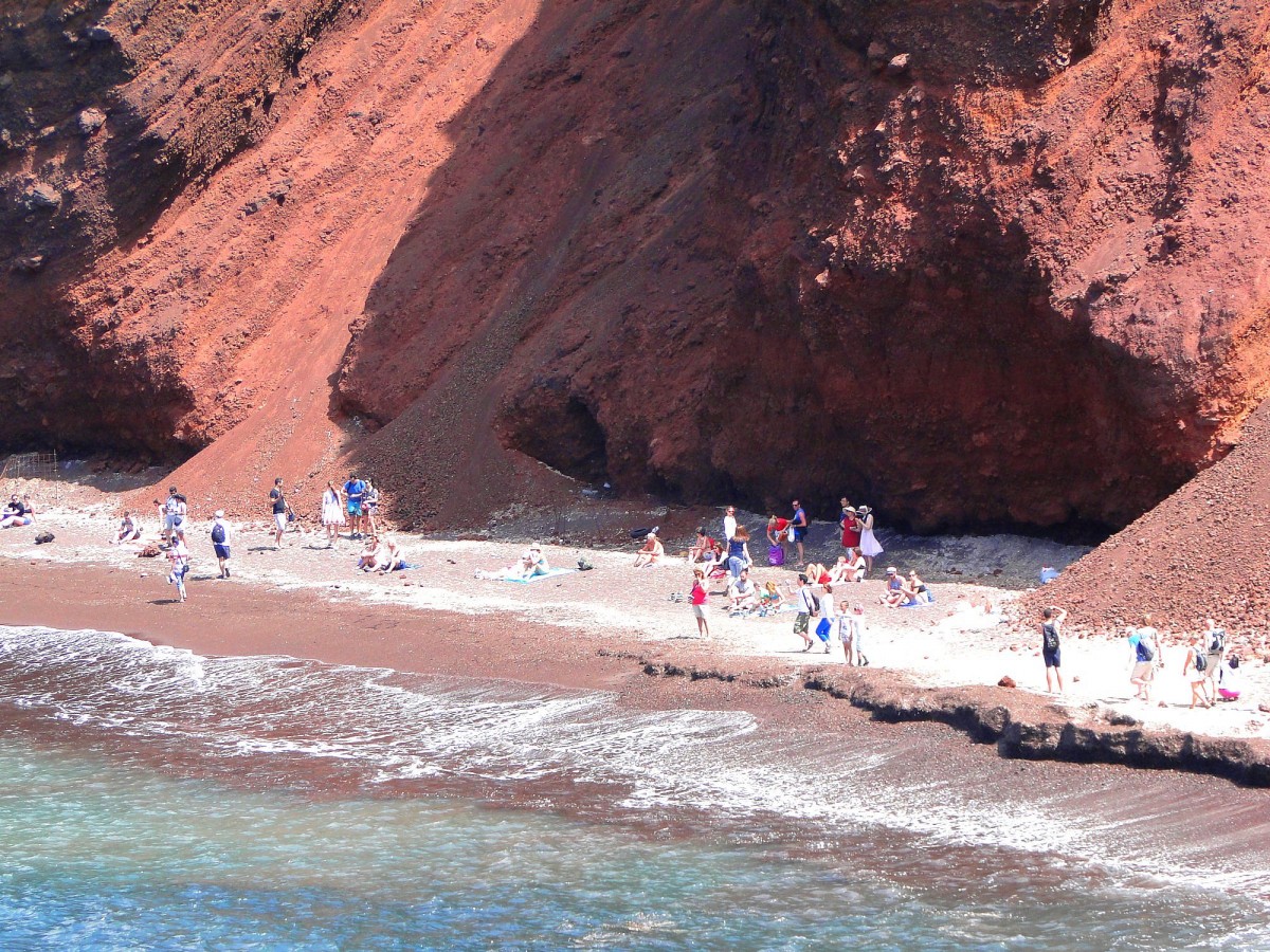 Zdjęcia: Akrotiri, Cyklady, Santorini, Plaża pod czerwoną skałą , GRECJA Zdjęcia: Akrotiri, Cyklady, Santorini, Plaża pod czerwoną skałą , GRECJA