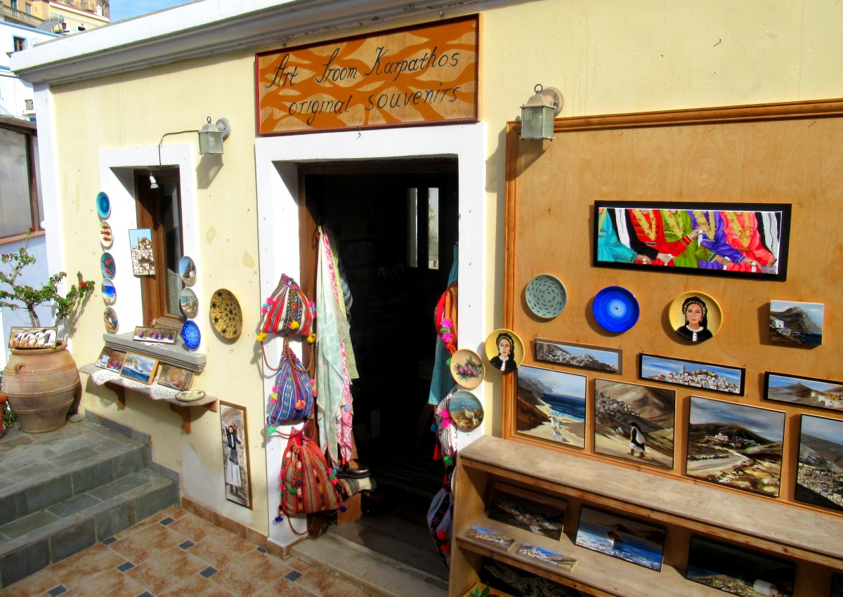 Zdjęcia: Olympos, Karpathos, Uliczka handlowa w Olympos, GRECJA Zdjęcia: Olympos, Karpathos, Uliczka handlowa w Olympos, GRECJA