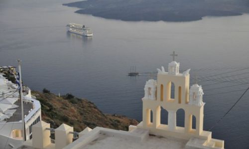 Zdjęcie GRECJA / SANTORINI / Fira  / po zachodzie