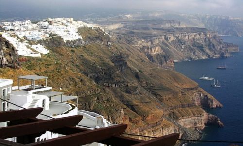 Zdjecie GRECJA / Cyklady / Santorini  / widok na kalder